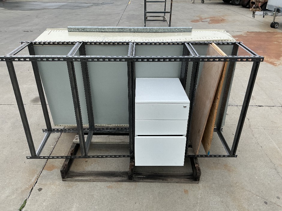 <p>1 x Pallet Shelving Units x2 & Filing Cabinet</p>