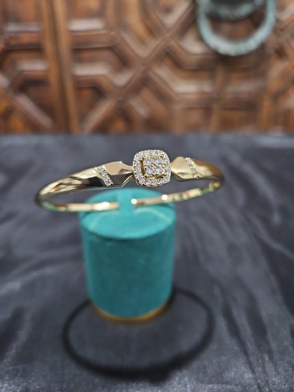 18K/Italy  Gold Filled Bangle -(stamped 18K/Italy)-Warranty Quality-Bonus