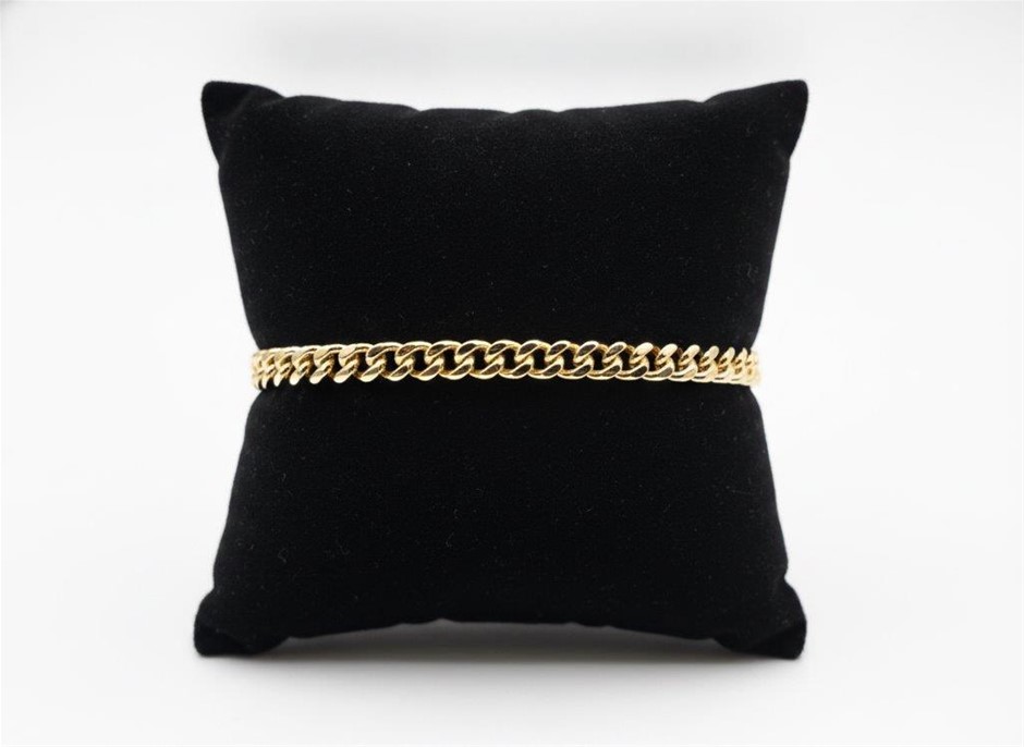 18K/Italy  Yellow Gold Filled bracelet(stamped)-Bonus Gift
