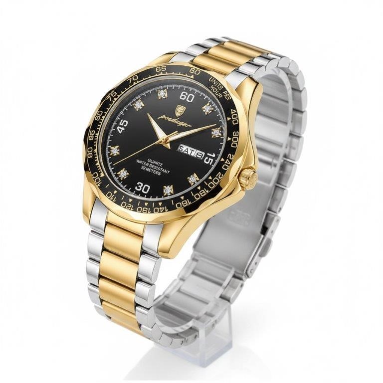High Quality Simulated Diamond Men's Poedagar Watch-Include Box Original