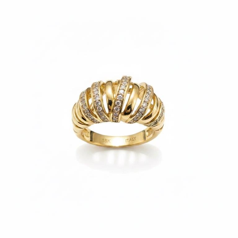 18K/ITALY Yellow Gold Filled Ring -Quality Guarantee-8 US-Bonus Gift