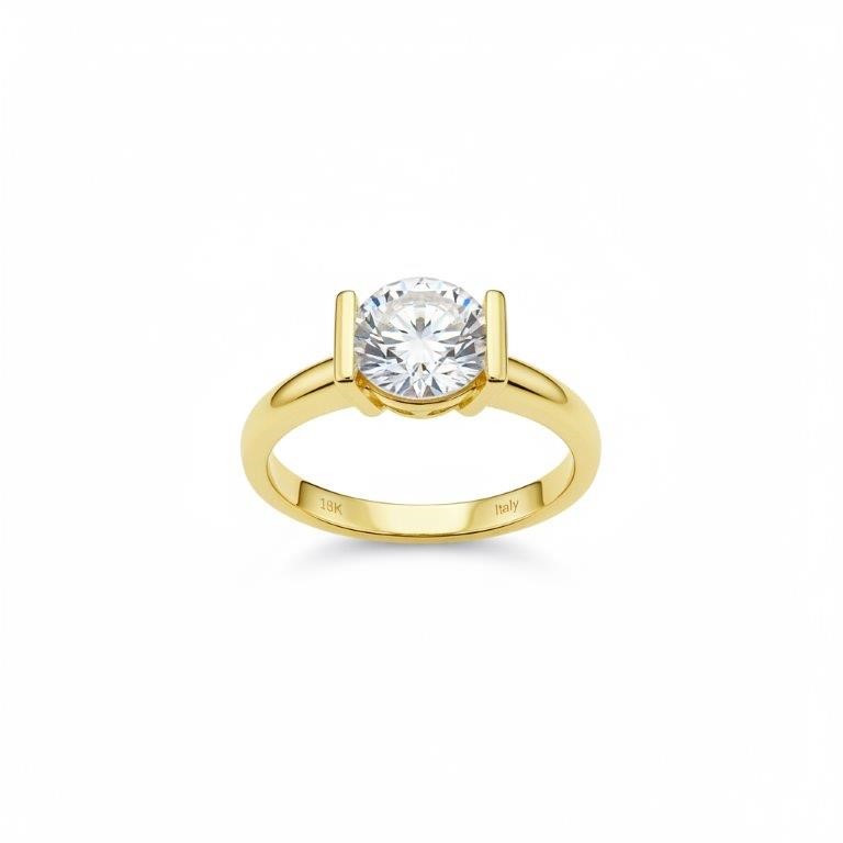 18K/ITALY Yellow Gold Filled Ring -Quality Guarantee-6 US-Bonus Gift