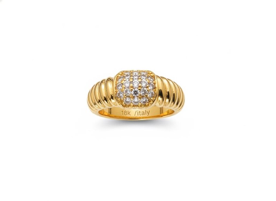 18K/Italy Gold Filled Ring -(stamped 18K/Italy)-Warranty Quality-Bonus Gift