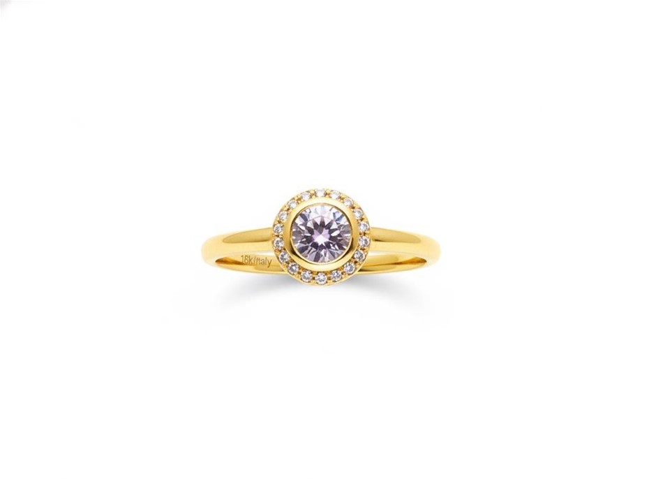 18K/ITALY Yellow Gold Filled Ring -Quality Guarantee-9 US-Bonus Gift