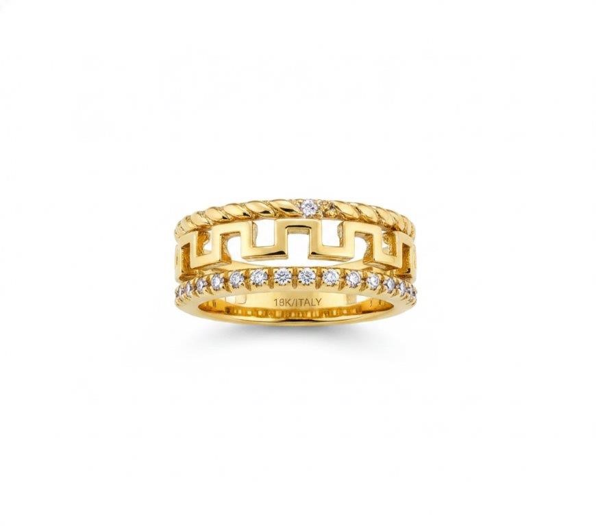 18K/ITALY Yellow Gold Filled Ring -Quality Guarantee-9 US-Bonus Gift