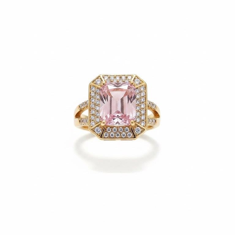 18K/Italy 8.0ct Emerald Cut Yellow Gold Filled Ring Warranty Quality-7US