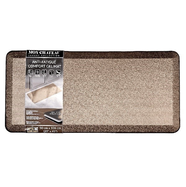 2 x MON CHATEAU Anti-Fatique Comfort Gel Mat, Dark Brown. NB: Colour may va