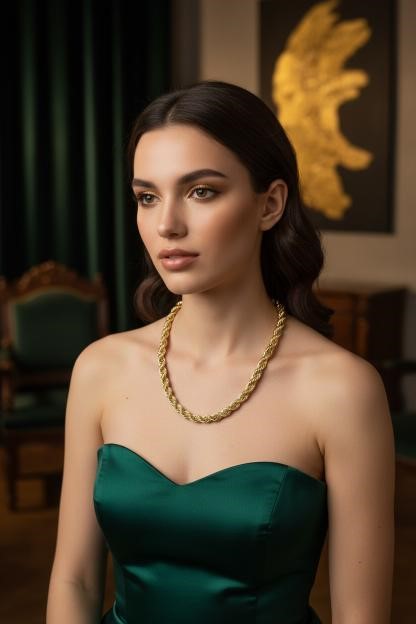 14K/Italy Stamped Yellow Gold Filled Rope Chain -50cm-Bonus Gift