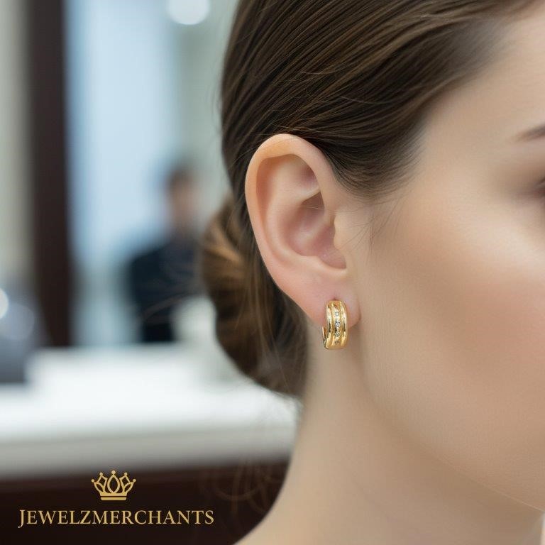 22K/Italy Gold Filled Earring -(stamped 22K/Italy)-Warranty Quality