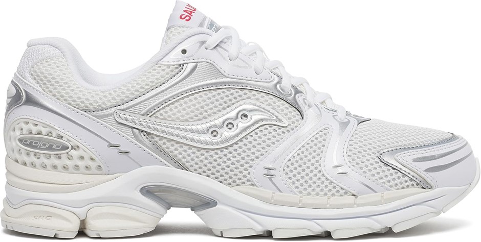 SAUCONY Unisex ProGrid Triumph 4 Sneaker, US M13W14.5, White/Silver, S70841