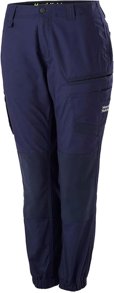 HARD YAKKA Women's Raptor Cuff Pant, Size 14, Navy, Y08382. Buyers Note -