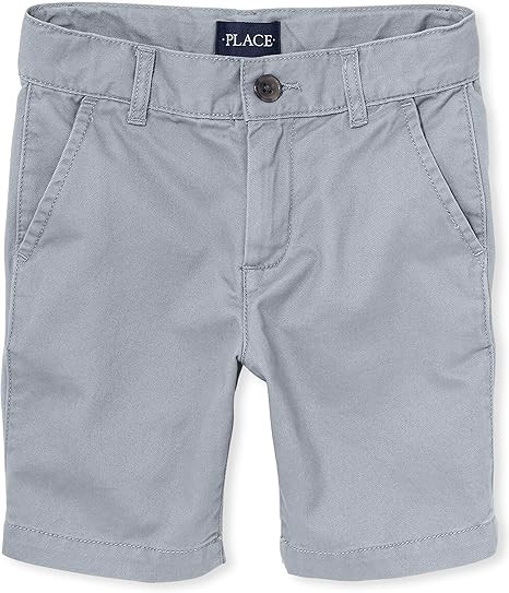 THE CHILDREN'S PLACE Boys Stretch Chino Shorts, Size 12, Fin Grey Single, 3