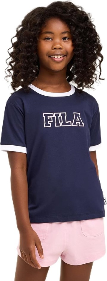 FILA Kid's Sally Tee, Size 8, New Navy, AGT1841. RRP: $40. Buyers Note - D
