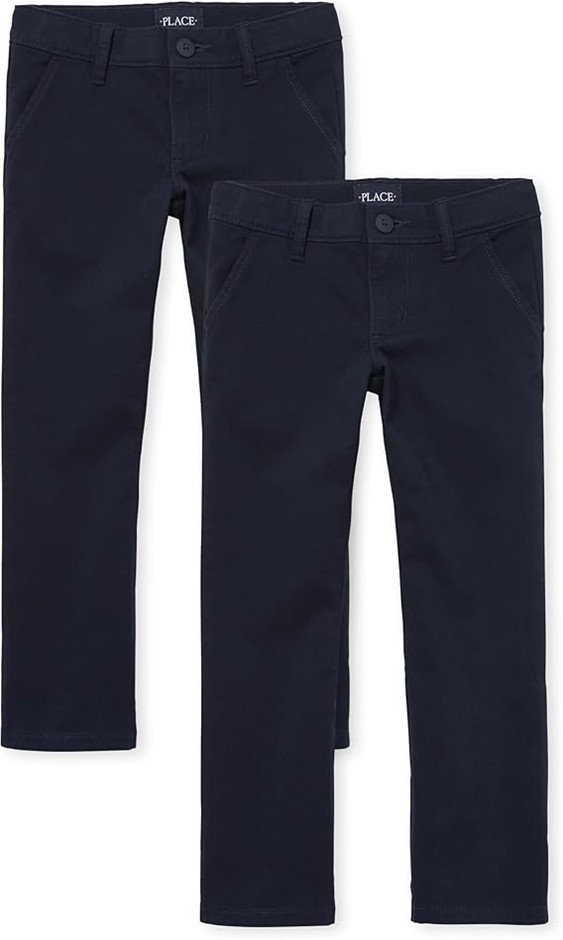 2pk x THE CHILDREN'S PLACE Girls Bootcut Chino Pants, Size 10 Slim, Tidal,