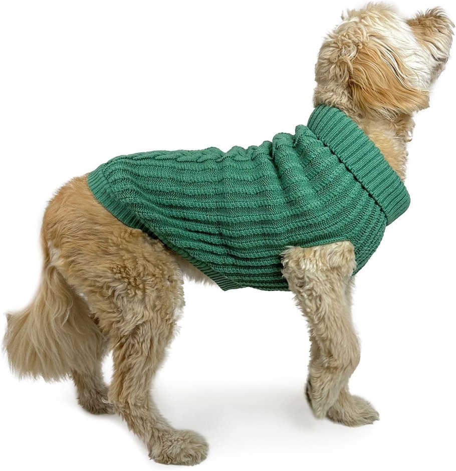 HUSKIMO Cali Knit Dog Jumper, Gumtree, 52.5cm, HJCK52GT. Buyers Note - Dis
