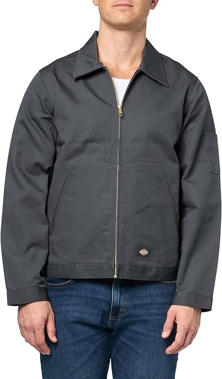 DICKIES Men's Unlined Eisenhower Jacket, Medium, Charcoal, JT75. Buyers No