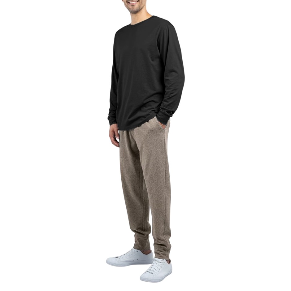 JACHS Men's 2-Piece Crewneck + Lounge Pant Set, Size XL, Black/Olive. Buye