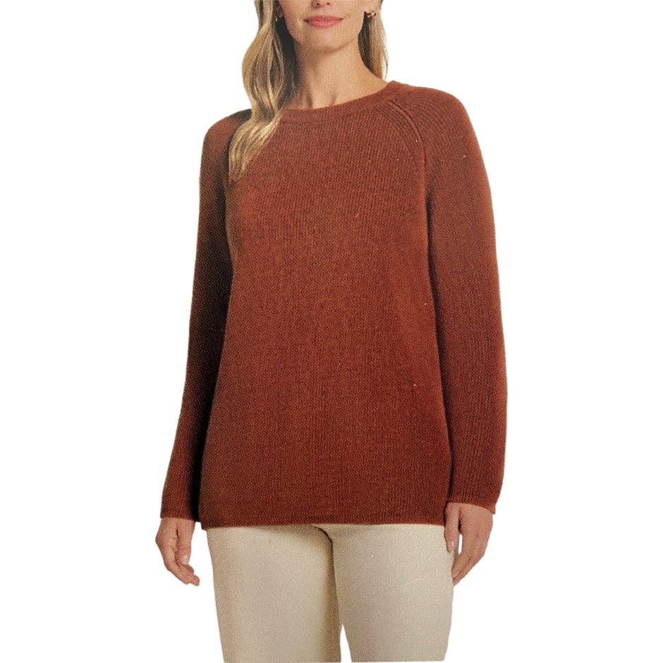 MATTY M Women's Rib Sweater, Size XS, 60% Cotton, Root Beer. Buyers Note -