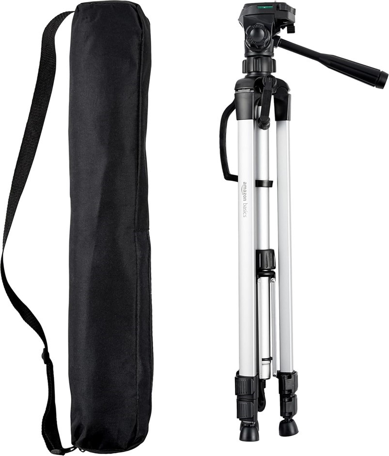 AMAZON BASICS 150cm Lightweight Tripod with Bag. NB: dusty bag from storage