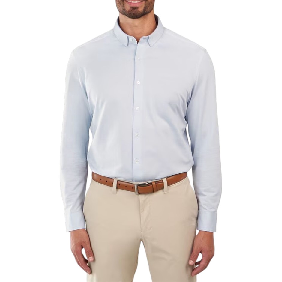 2 x KSIGNATURE Men's Knit Button Up Shirt, Size XL (17-18, 36/37), Modern F