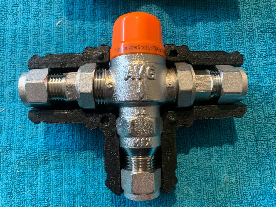 <p>2 x AVG Tempering Valve Assemblies (Unused)</p>