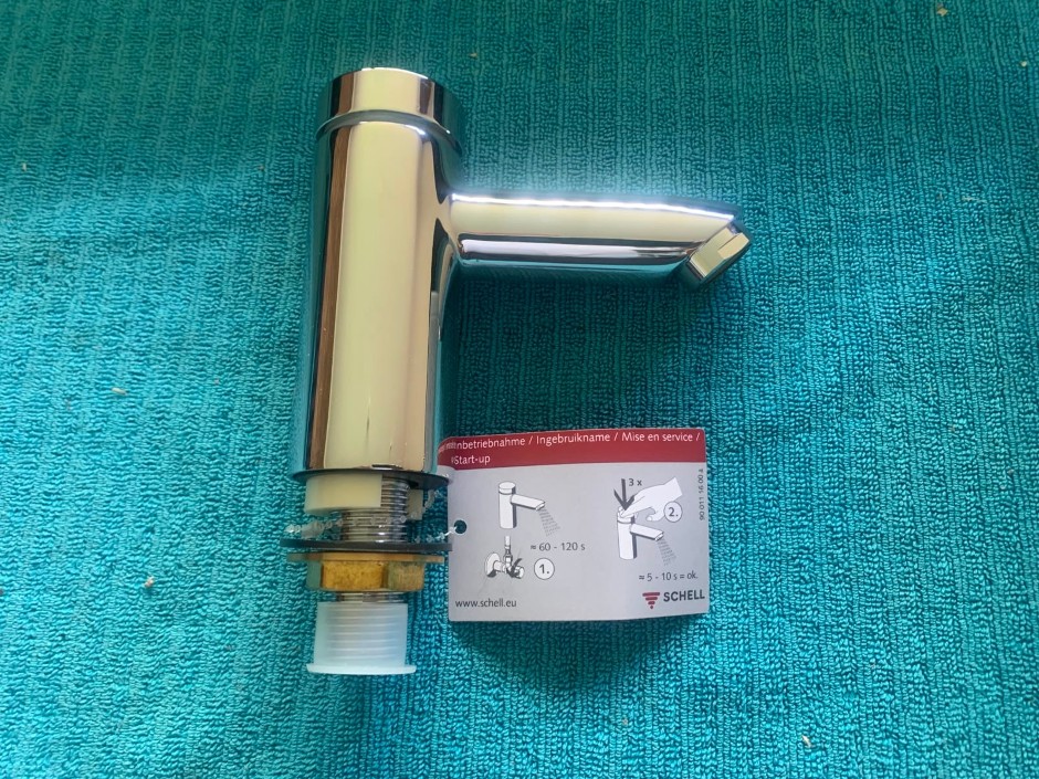 <p>1 x Schell Self-Closing Bas Tap (Unused)</p>