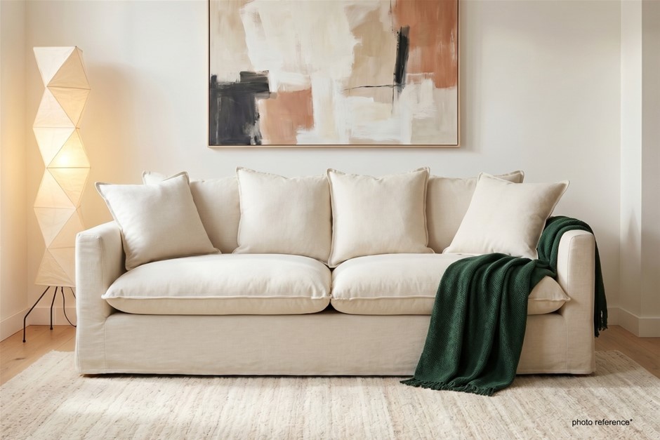 BROSA Palermo 3 Seater Sofa (221 x 102 x 85cm) NB: obvious stains/marks