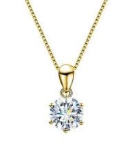 1.0ct GRA Moissanite white Brilliant Cut 925 Sterling Silver Pendant