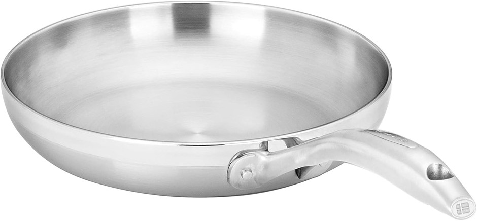 SCANPAN Clad 5 Stainless Steel Fry Pan, 26 cm Diameter. NB: Used. Import