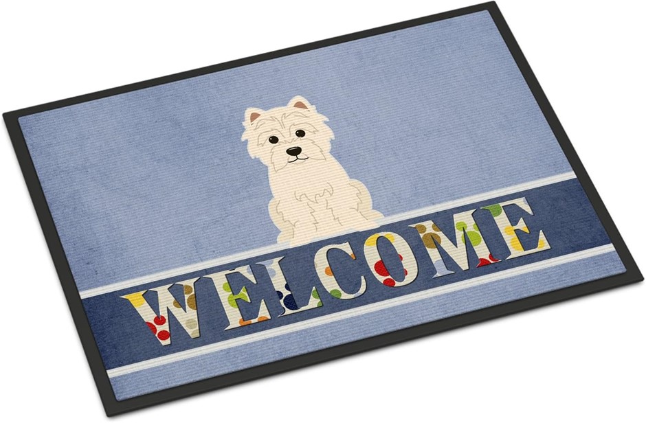 2 X CAROLINE'S TREASURES Westie Welcome Doormat 18x27.