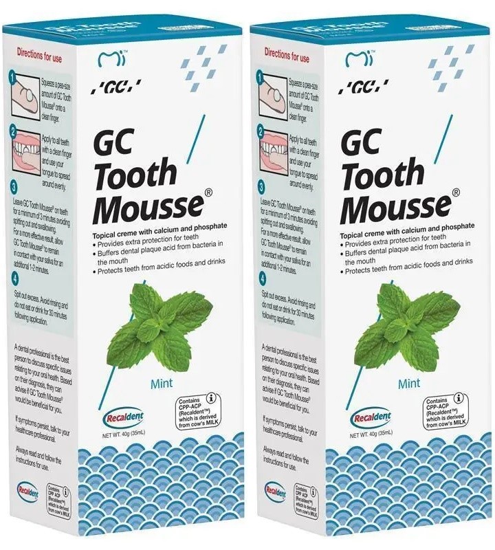 2 x GC Tooth Mousse Mint 40 g EXP: 2027-07-25