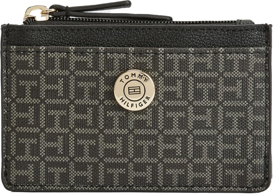 Tommy Hilfiger Women's Mimi Zip Credit Card Wallet, Black, One Size