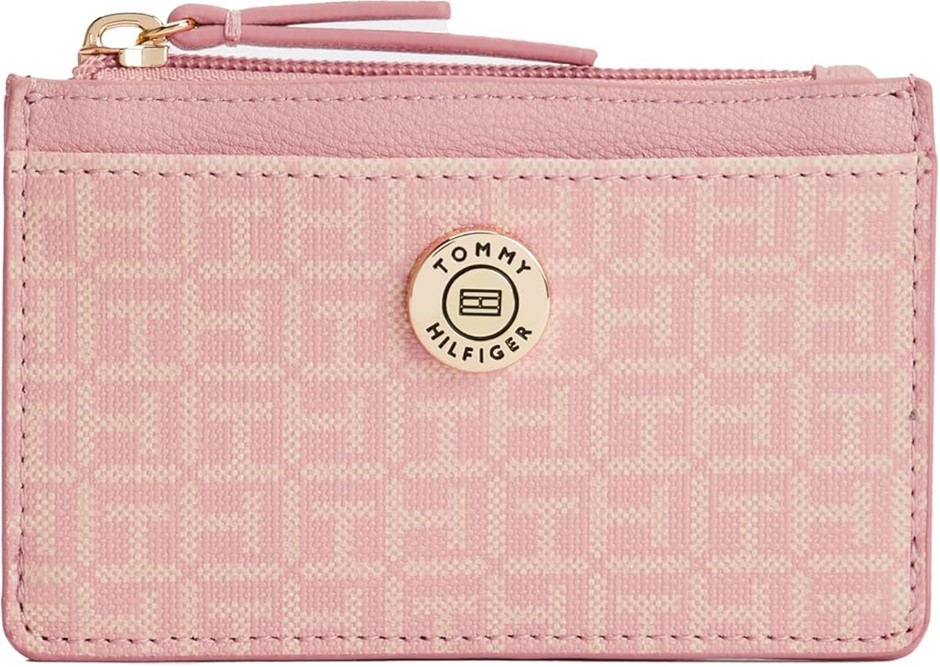 Tommy Hilfiger Women's Mimi Zip Credit Card Wallet, Pink, One Size