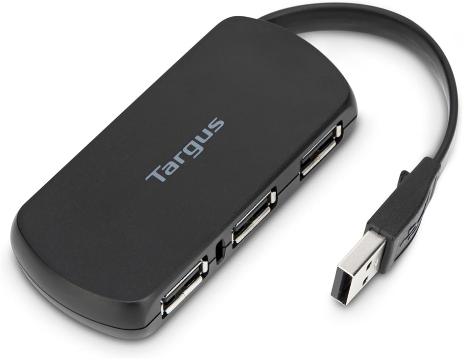 Targus 4-Port USB 2.0 Hub Connect on Any Device with Sleek and Travel Frien
