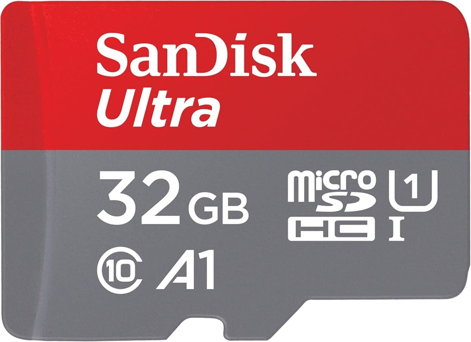 SANDISK 32GB Ultra microSDHC UHS-I Memory Card with Adapter - 120MB/s.