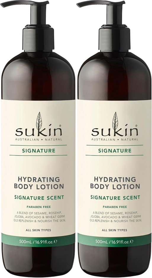 2 x SUKIN Hydrating Body Lotion, Signature Scent, 500ml