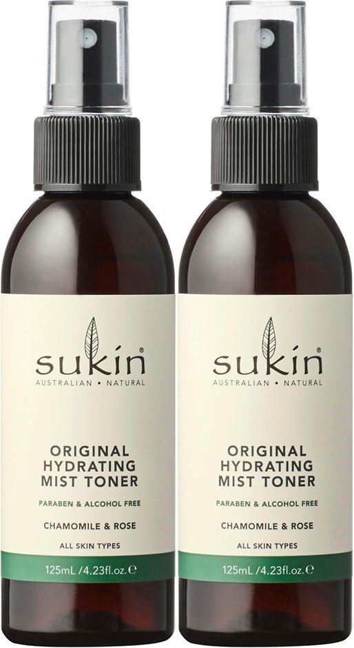 2 x SUKIN Hydrating Mist Toner, Signature Original with Rosewater, 125ml