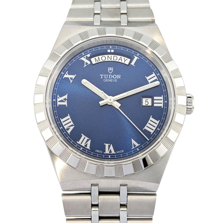 TUDOR ROYAL 41MM STAINLESS STEEL 28600 AUTOMATIC BLUE DIAL BXP & COA