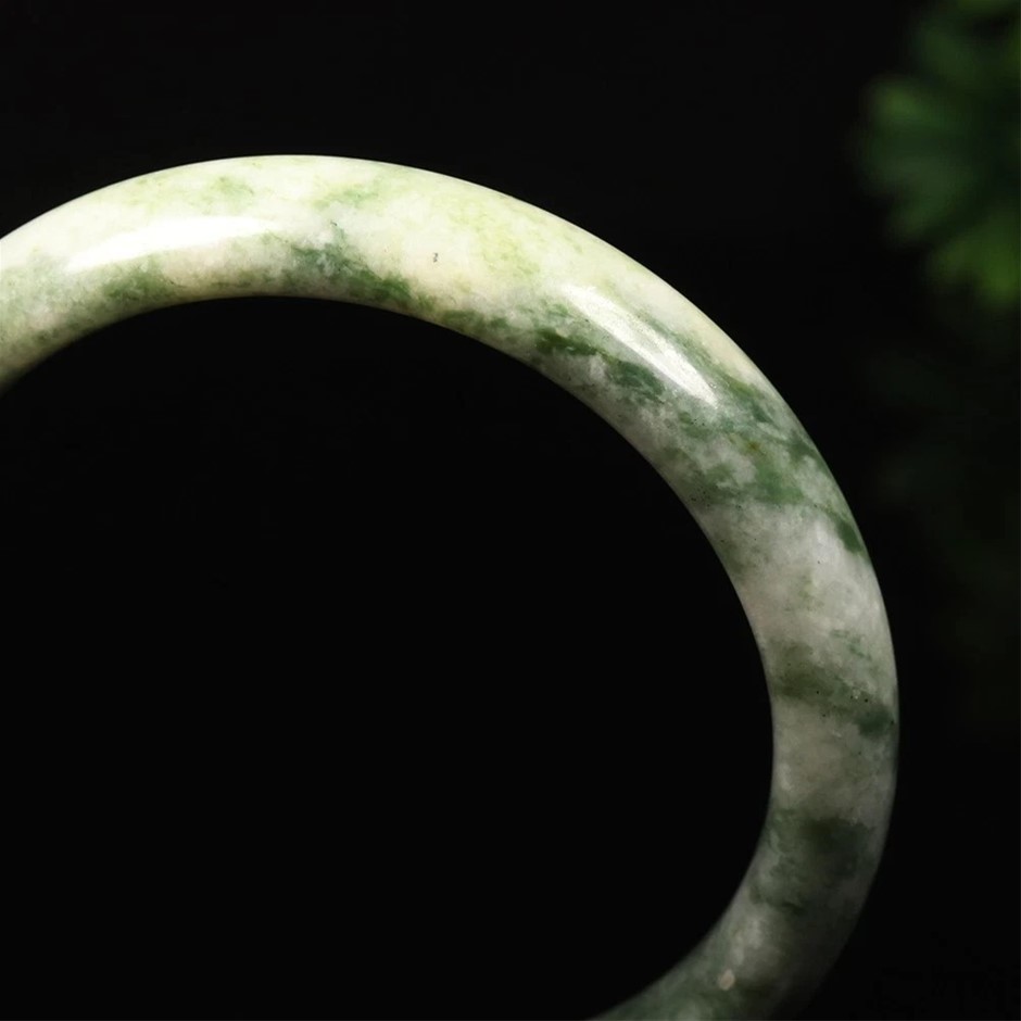61.0mm Chinese Natural Green Jade Bracelet Bangle