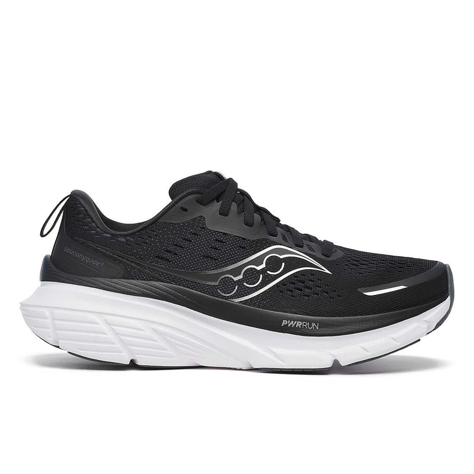 Saucony Men's Guide 18 (4E) Sneaker, Black/White, US 8