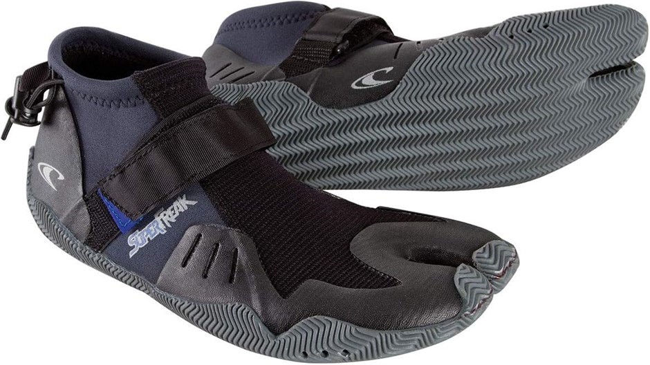O'NEILL Superfreak 2mm Tropical Split Toe Booties, US7/EU39, Black, 4124-00