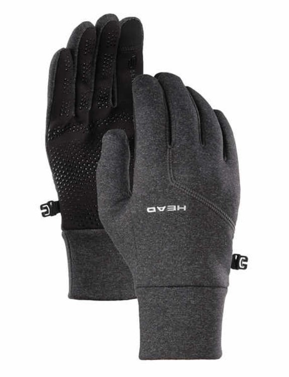 2 x HEAD Men's Ultrafit Touchscreen Running Gloves, Size XS, Graphite Heath