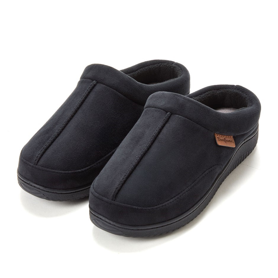 DEARFOAMS Men's Clog Slippers, Size M (US 9-10), Black, Style 31270. Buyer