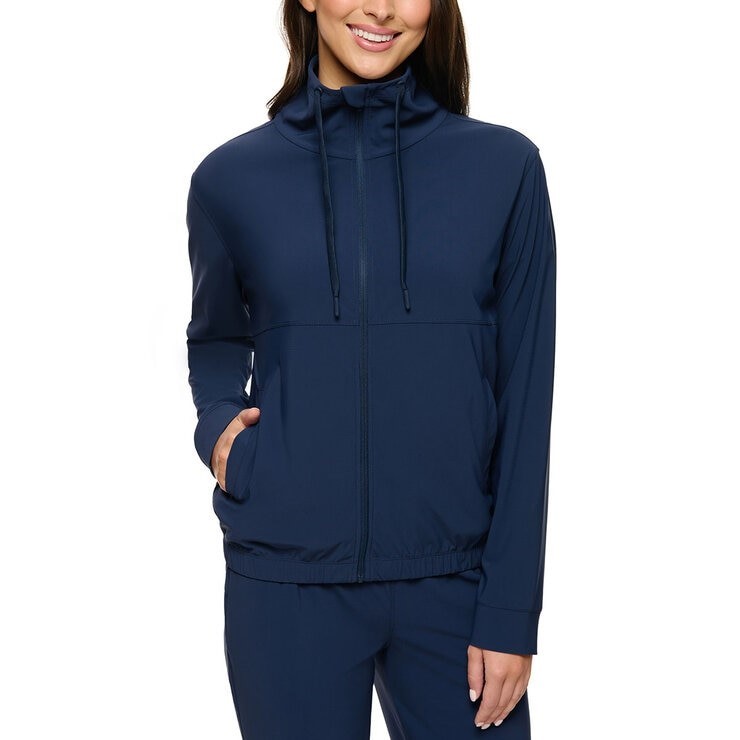 SIGNATURE Women's Active Full-Zip Jacket, Size M, Total Eclipse/Navy. Buye