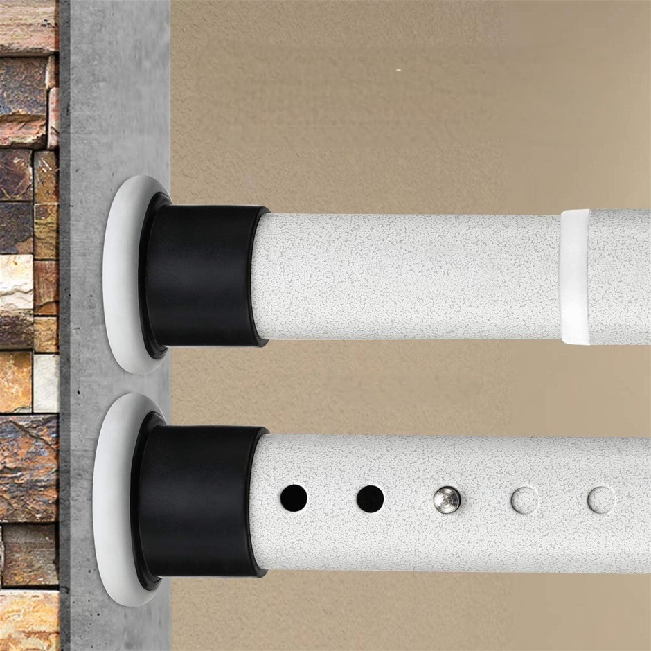 IDRESE Tension Shower Curtain Rod, 360-410cm, Beige, Adjustable Tension Spr