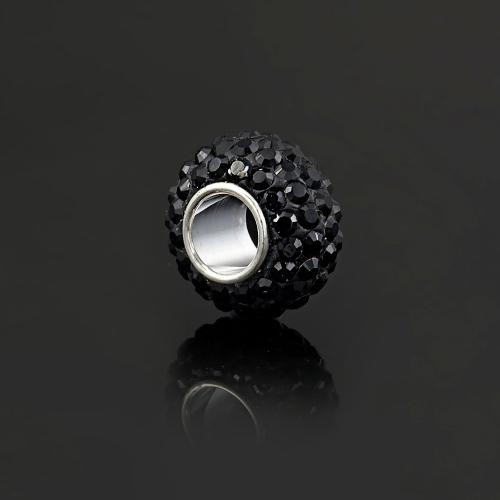 Black Spinner Pendant Featuring 80+ Crystals- FITS PANDORA BRACELET