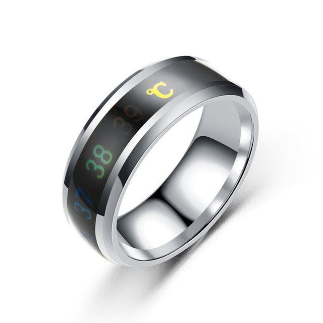 Silver Coloured Celsius Temperature Ring - US Size 10