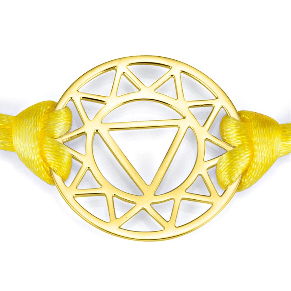 Solid 925 Sterling Silver & Gold  Plated Bracelet - Solar Plexus Chakra