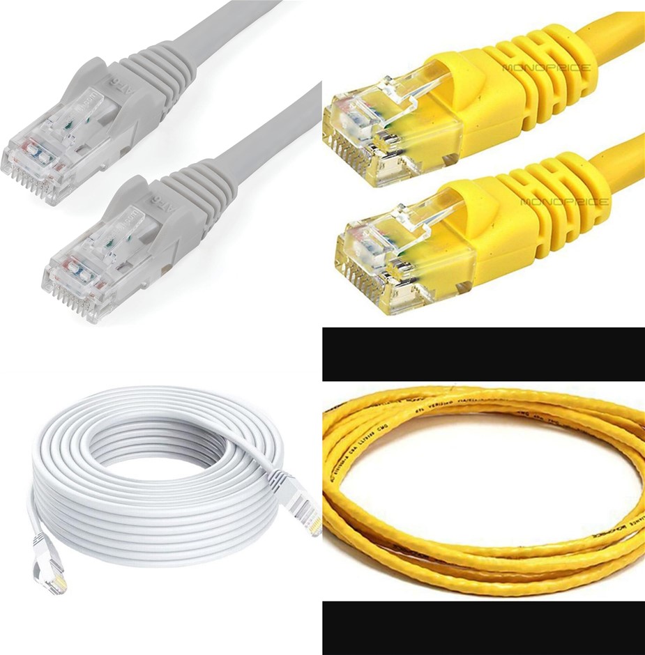 BUNDLE 2 pack of 3m 24AWG Cat5e 350MHz UTP Bare Copper Ethernet Network Cab
