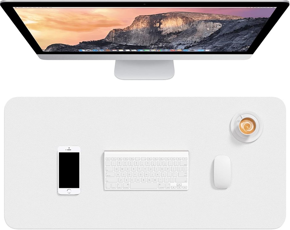 Hsurbtra Desk Pad, 30" x 14" PU Leather Desk Mat, XL Extended Mouse Pad, Wa